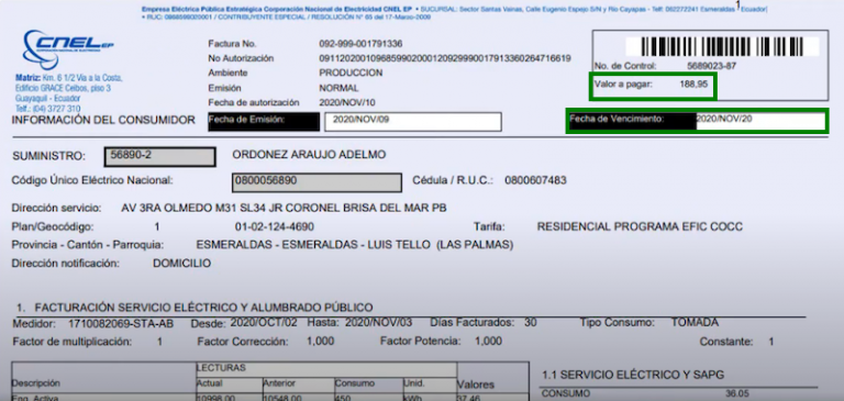 Planilla de luz CNEL cómo consultar paso a paso